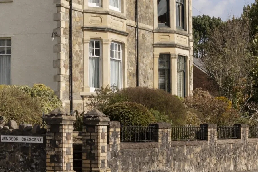 Bay-fronted character homes on Windsor Crescent in Radyr, Cardiff