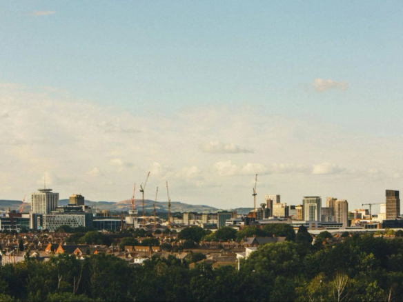 Cardiff skyline and surrounding residential neighbourhoods